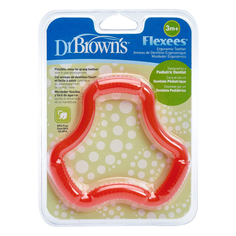Tan Dr Brown's Flexees Teether 3m+ - 2 Colours