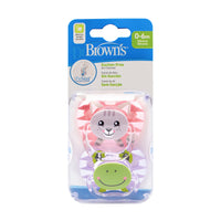 Light Gray Dr Brown's Ort Prevent Silicone Orthodontic Soother 0-6m - 2 Colours