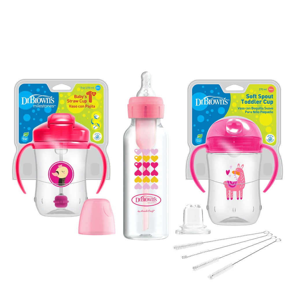 Dr. Brown's Girl Training Cups Bundle - Pink