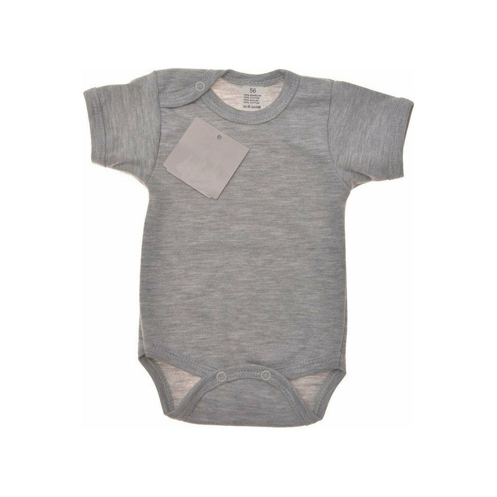 Light Slate Gray Baby Short Sleeve Bodysuit | Grey