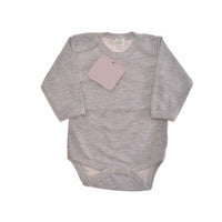 Dark Gray Baby Long Sleeve Bodysuit | Grey
