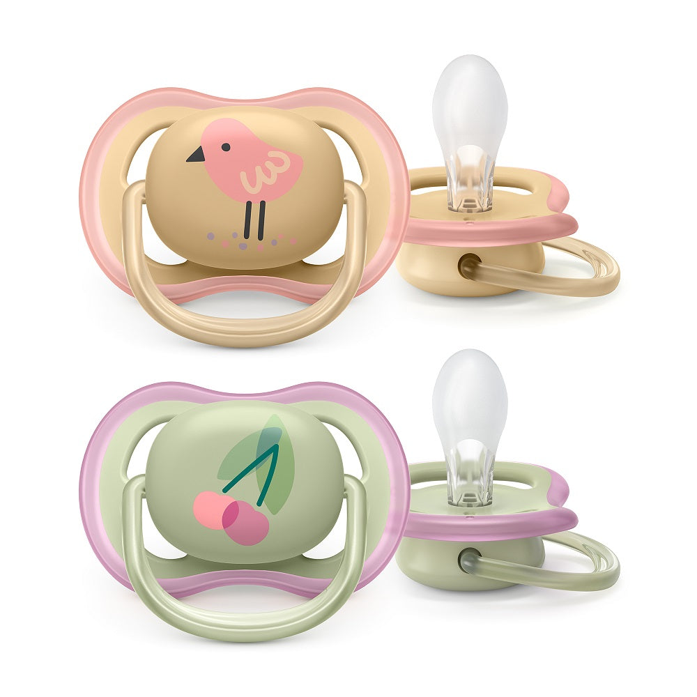 Gray Avent Soother Ultra Air 0-6 months 2 pcs - 8 Designs