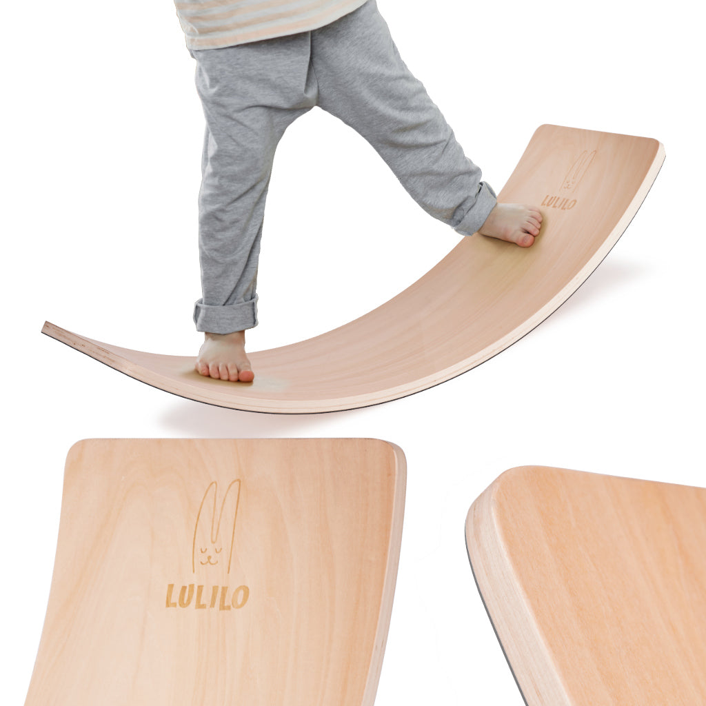 Gray Wooden Balance Board For Kids - 2 Versions