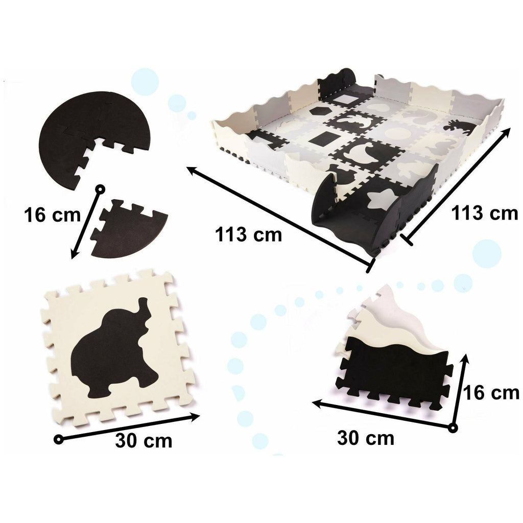 Dark Slate Gray XL Foam Puzzle Contrast Playmat - 35 pcs