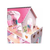Thistle Pink Wooden Villa Dollhouse 70cm LED