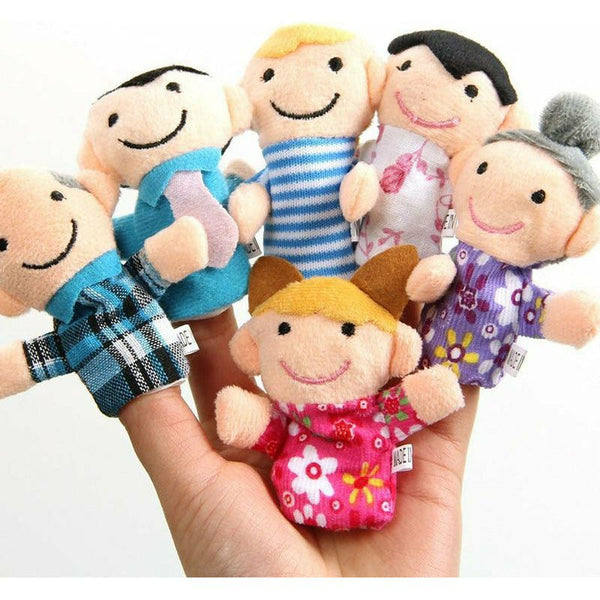 Light Gray Finger puppets - Family 6 pcs