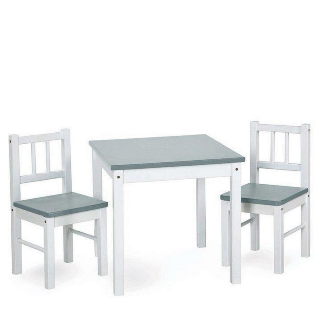 Gray Levi Kids table set with 2 chairs