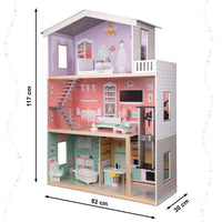 Lulilo Pastel Wooden Villa Dollhouse 117cm - for Barbie