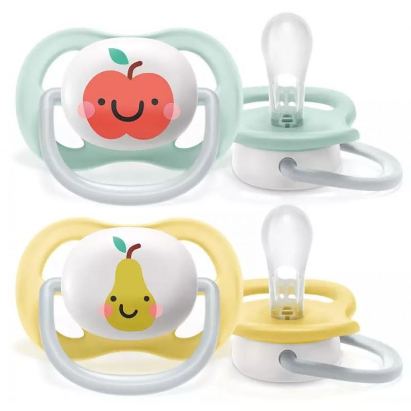 Light Gray Avent Soother Ultra Air 0-6 months 2 pcs - 8 Designs