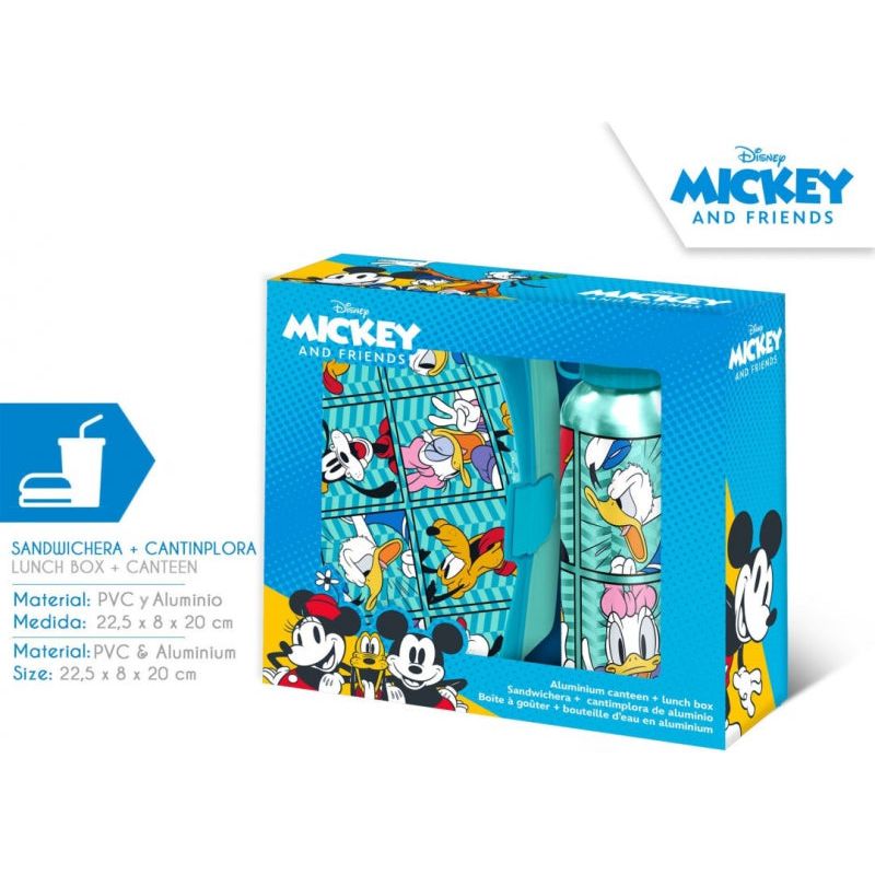 Licence Aluminium Set Gourde + Lunchbox Mickey Mouse