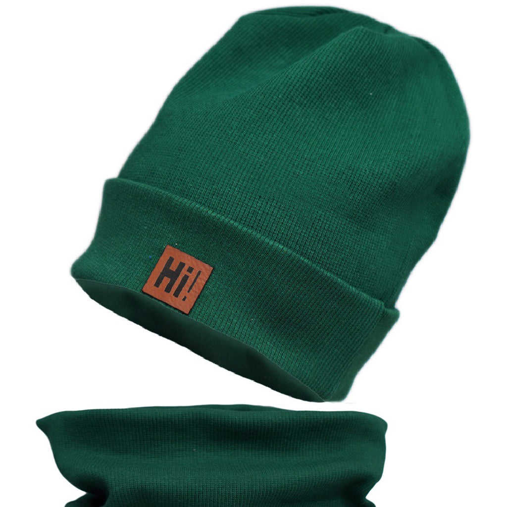 Babylove Kids Beanie Hat And Scarf | Bottle Green
