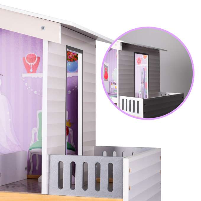 Lulilo Pastel Houten Villa Poppenhuis 117 cm - Compatibel voor Barbie of Steffi pop 