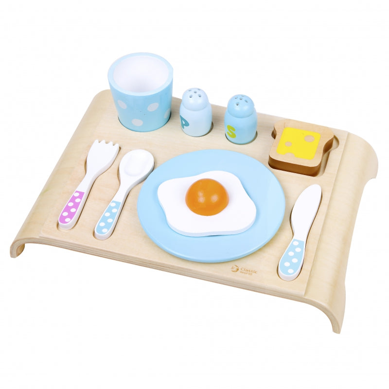 Pale Turquoise Classic World Wooden Breakfast Set - Blue