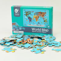 Light Sea Green Classic World - World Map Puzzle