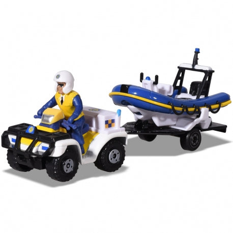 Dickie Toys Fireman Sam Police Quad With Boat