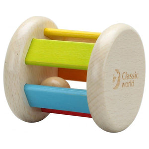 Gray Classic World Wooden Rattle