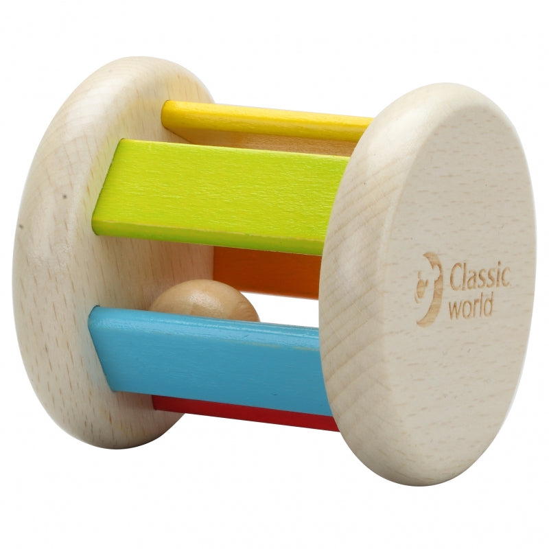Gray Classic World Wooden Rattle