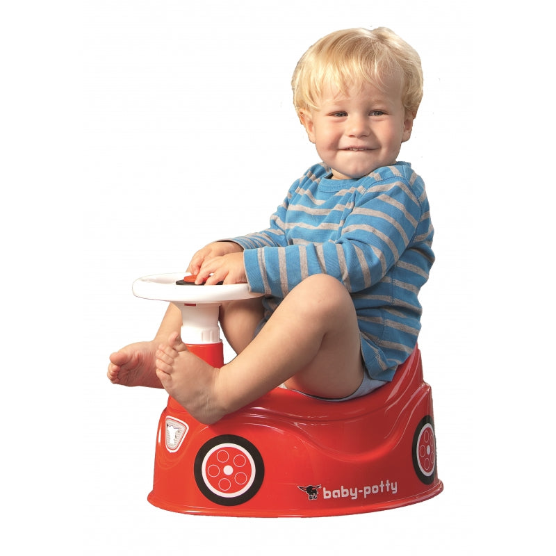 White BIG Bobby Car Potty With A Steering Wheel