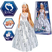 White Smoke SIMBA Steffi Doll Wedding Dress With SWAROVSKI Crystals