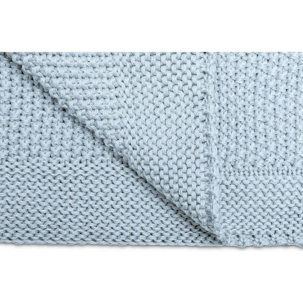 Light Steel Blue Sensillo 100% Cotton Knitted Blanket - 4 Pastel Colours