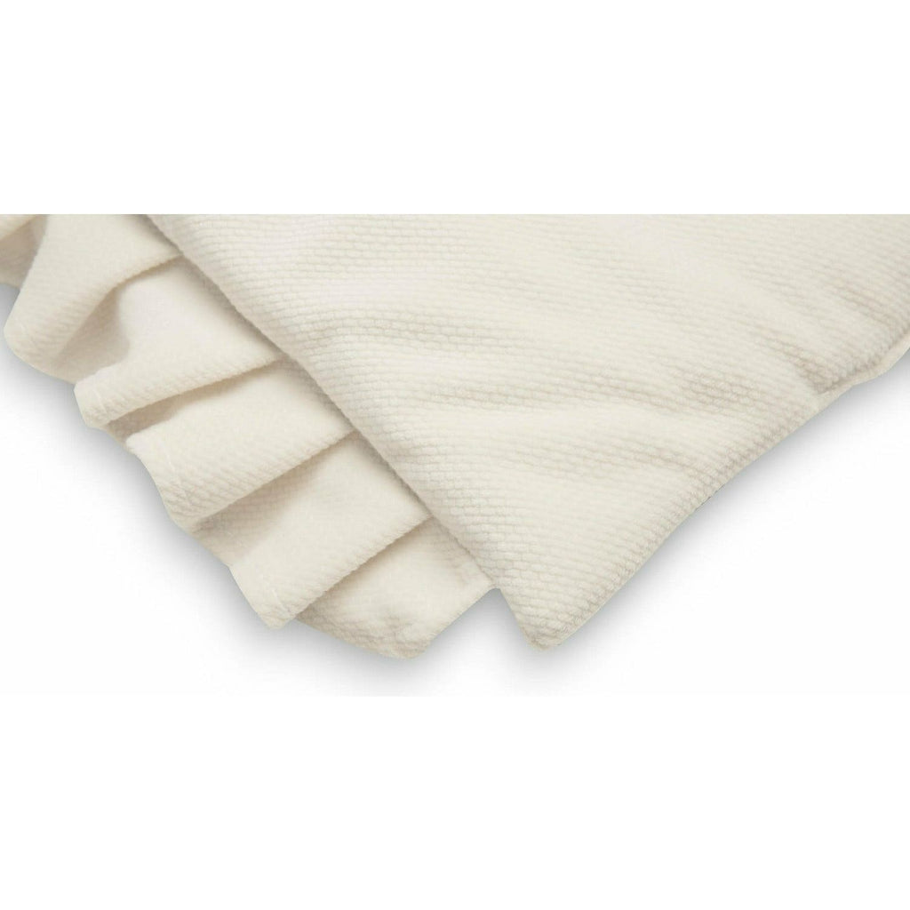 Antique White Sensillo Velvet Pillow With Frill - 3 Colours