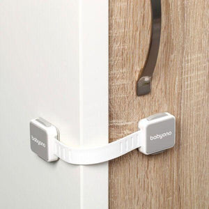 Light Gray Babyono Cabinet Safety Latch 2 pcs