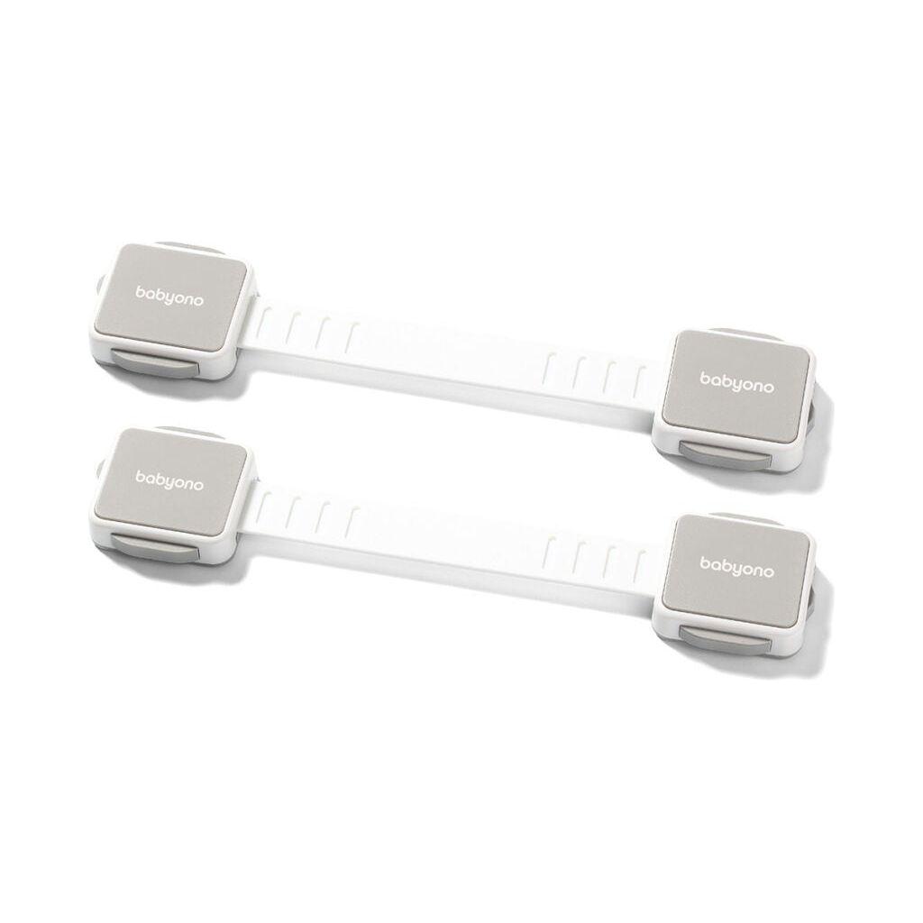 Light Gray Babyono Cabinet Safety Latch 2 pcs