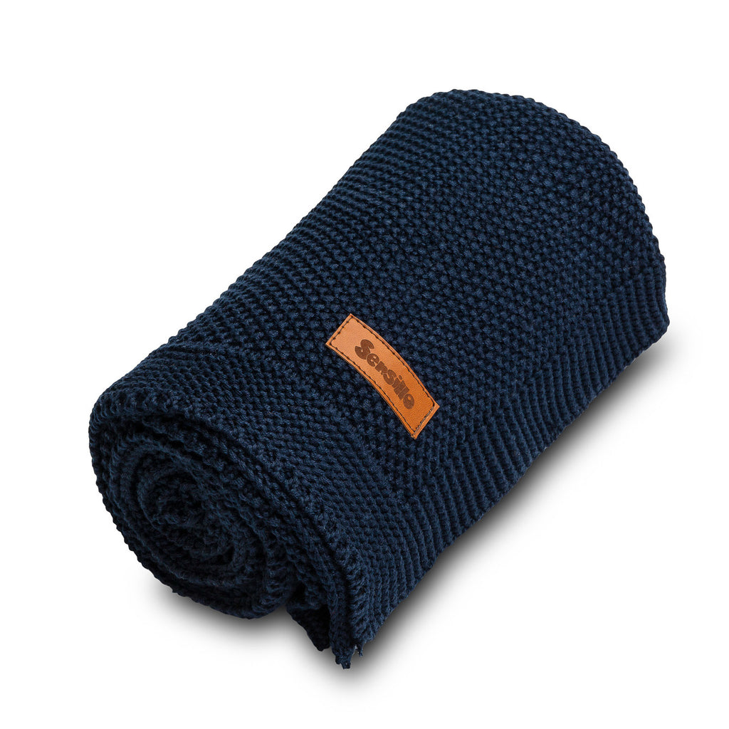 Black Sensillo 100% Cotton Knitted Blanket - 4 Colours