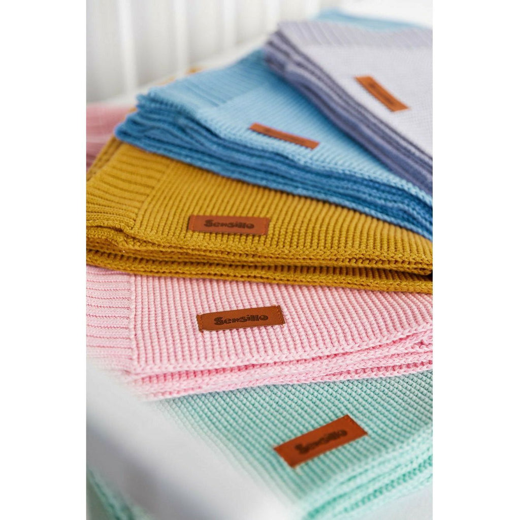 Light Gray Sensillo Knitted Bamboo Cotton Blanket - 9 Colours