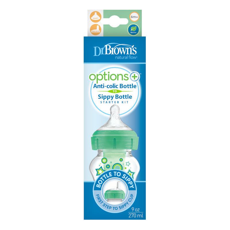 Cadet Blue Dr Brown's Options+ Sippy Bottle Starter Kit 6m+ 270ml - 3 Colours