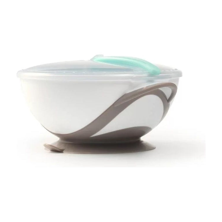 Light Gray Babyono Bowl With A Suction And A Spoon - 4 Colours