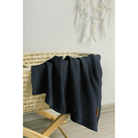 Black Sensillo Knitted Bamboo Cotton Blanket - 9 Colours