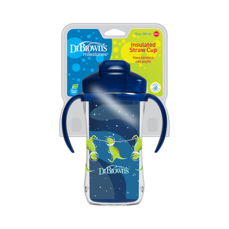 Midnight Blue Dr Brown's Insulated Straw Cup 12m+ - 2 Colours
