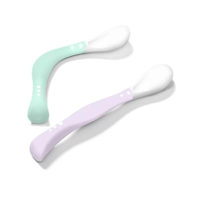 Lavender Babyono Flexible Spoons With Shape Memory Grip 2pcs - 4 Colours