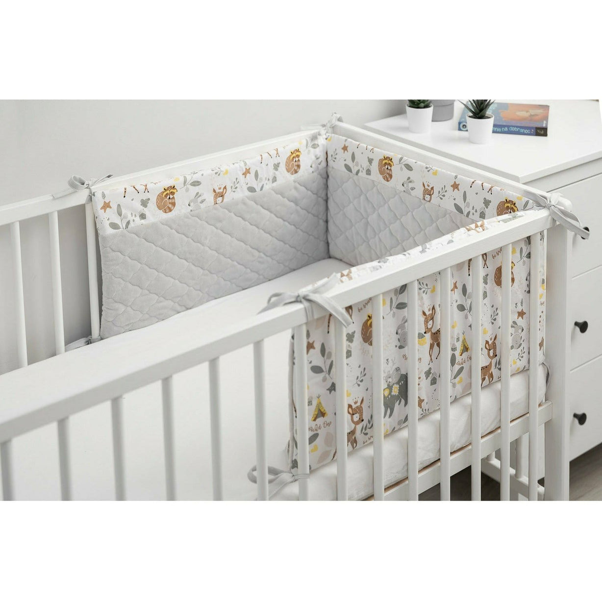 Gray Sensillo Velvet Cot Bumper - 6 Designs