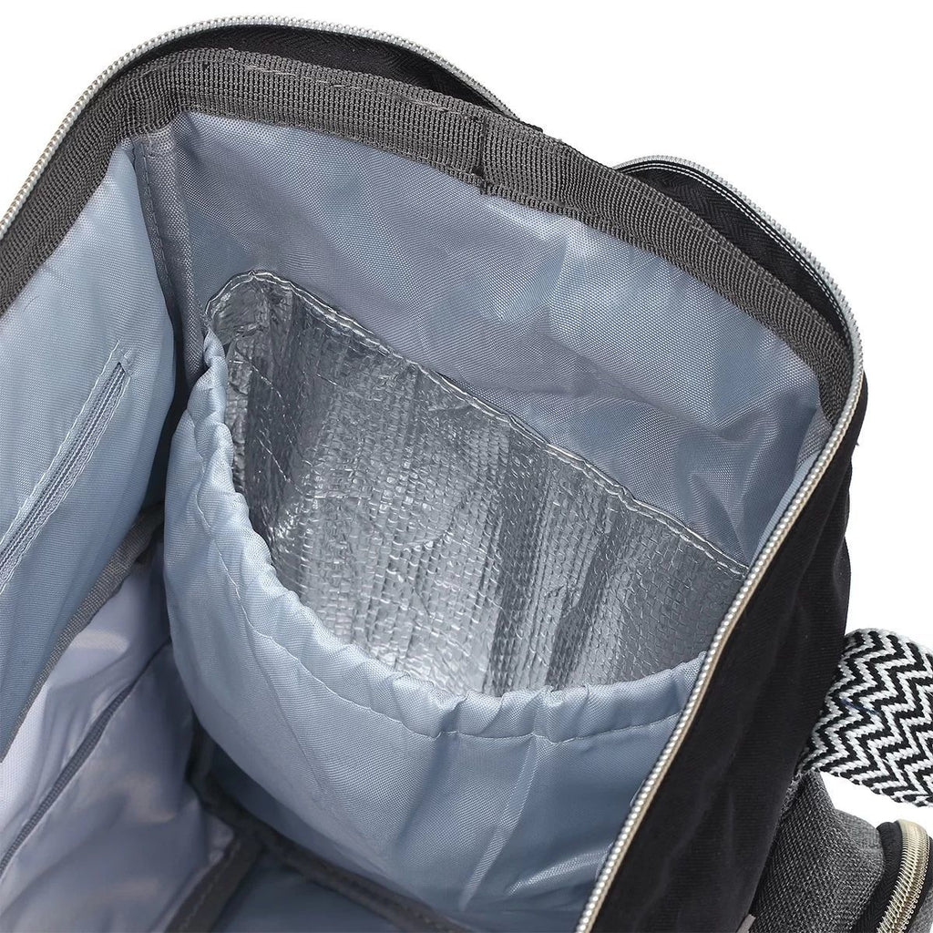 Slate Gray Babyono Diaper / Mummy backpack OSLO STYLE  - Black