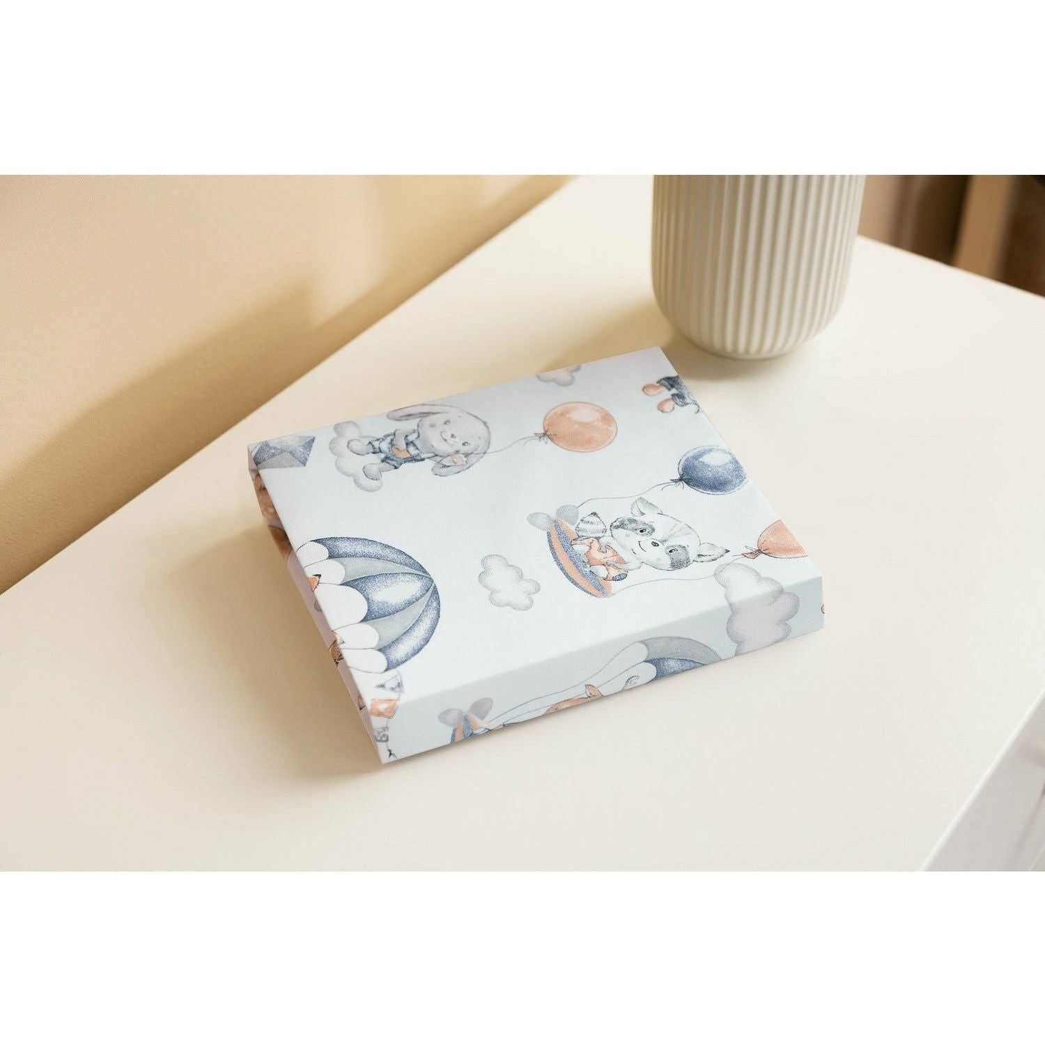 Light Gray Sensillo Printed Cot Sheet 120x60 cm - 7 Designs