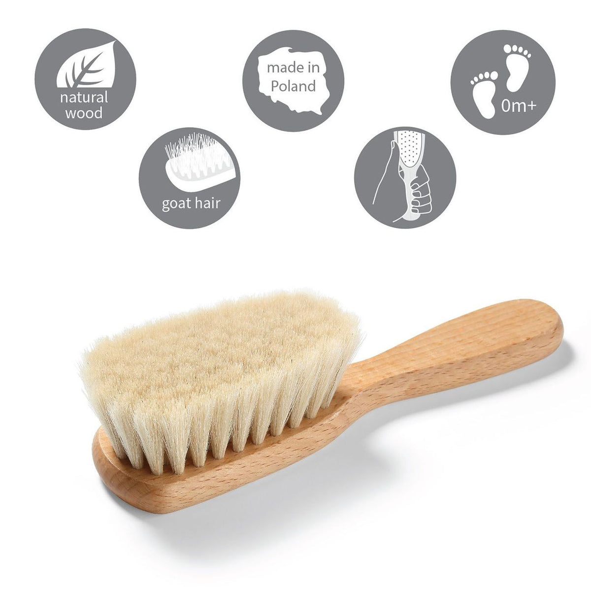 Tan Babyono Soft Natural Hairbrush