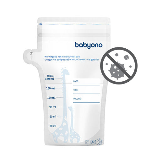 Babyono Sacs de conservation du lait maternel 180 ml 30 pièces