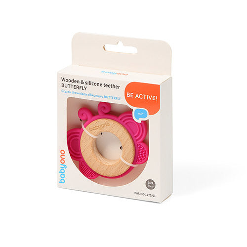 Babyono Wooden Silicone Teether - 3 Versions