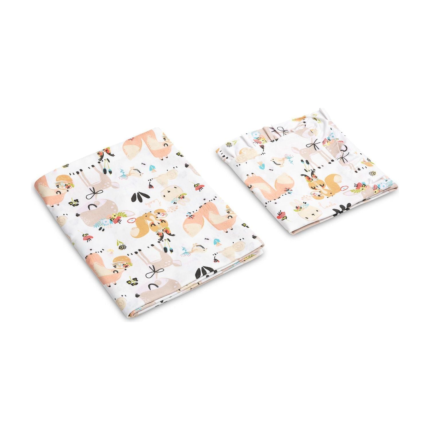 Sensillo Toddler Bedding Set 140x70 cm - Peach Picnic