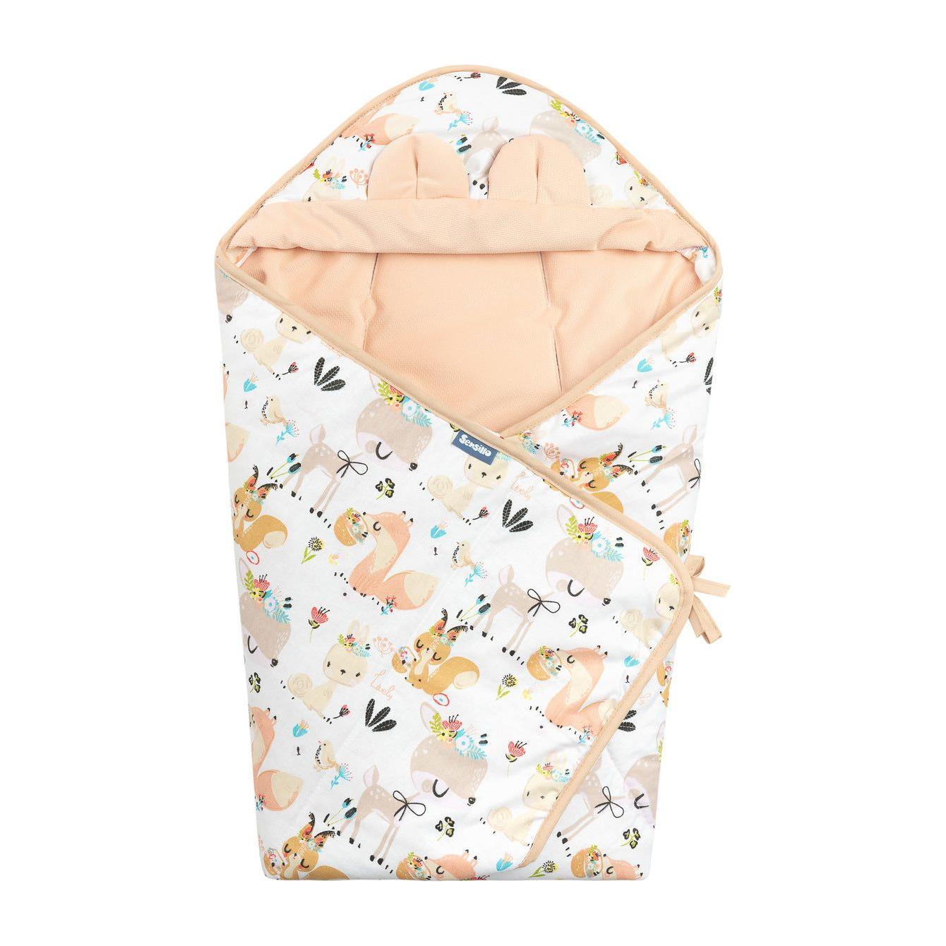 Sensillo Velvet Car Seat Swaddle XL - Peach Picnic