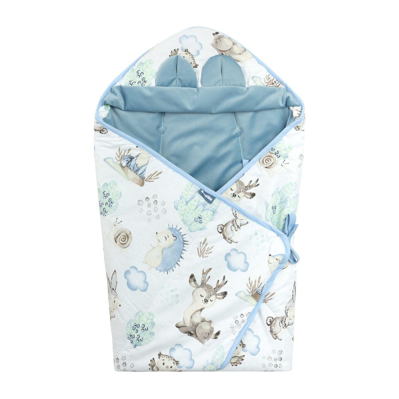 Sensillo Frilly Velvet Car Seat Blanket XL Version - Blue Animals