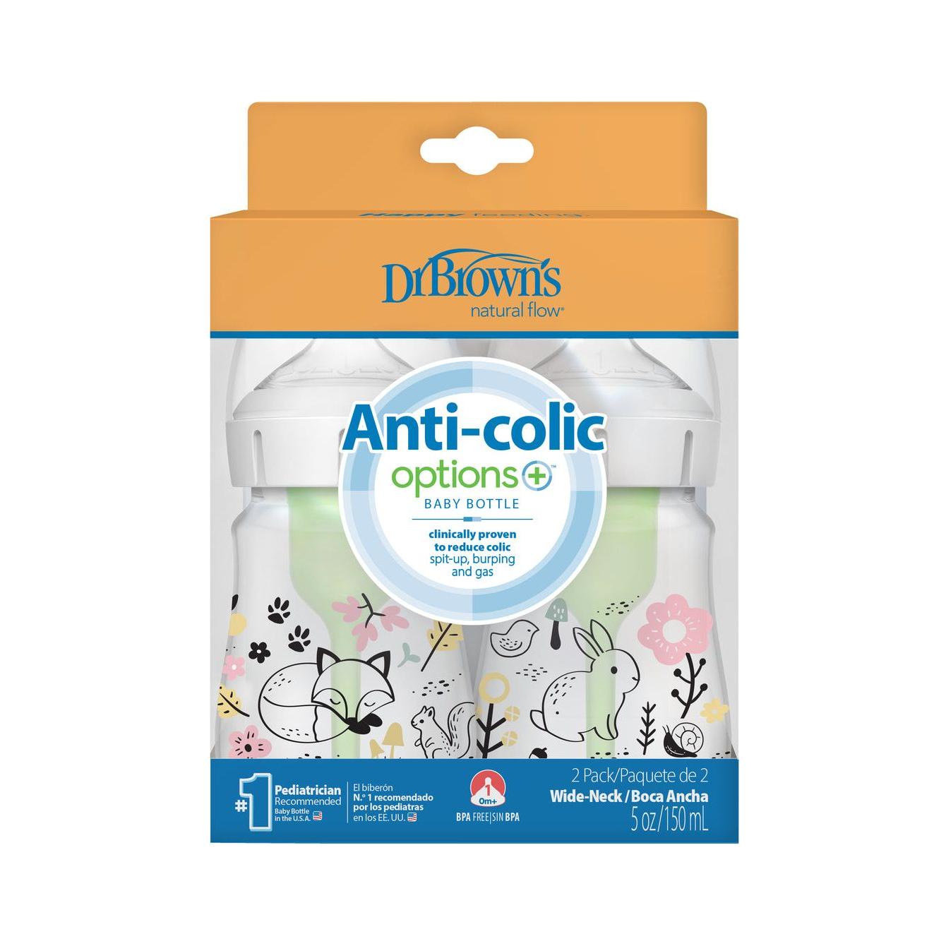 Dr. Brown's Options+ Anti-colic Bottle - Brede halsfles 150 ml 2-pack - 2 versies