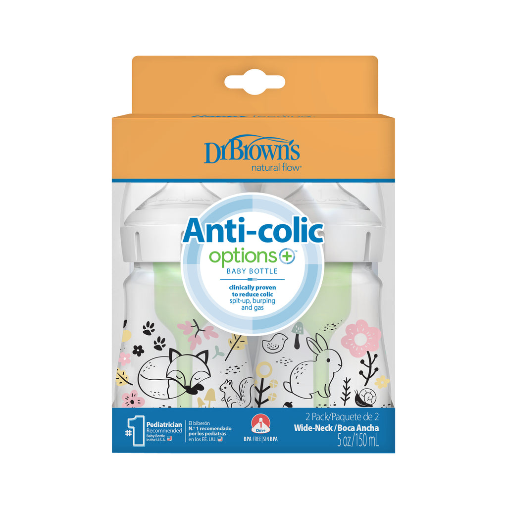 Dr. Brown's Options+ Anti-colic Bottle - Brede halsfles 150 ml 2-pack - 2 versies