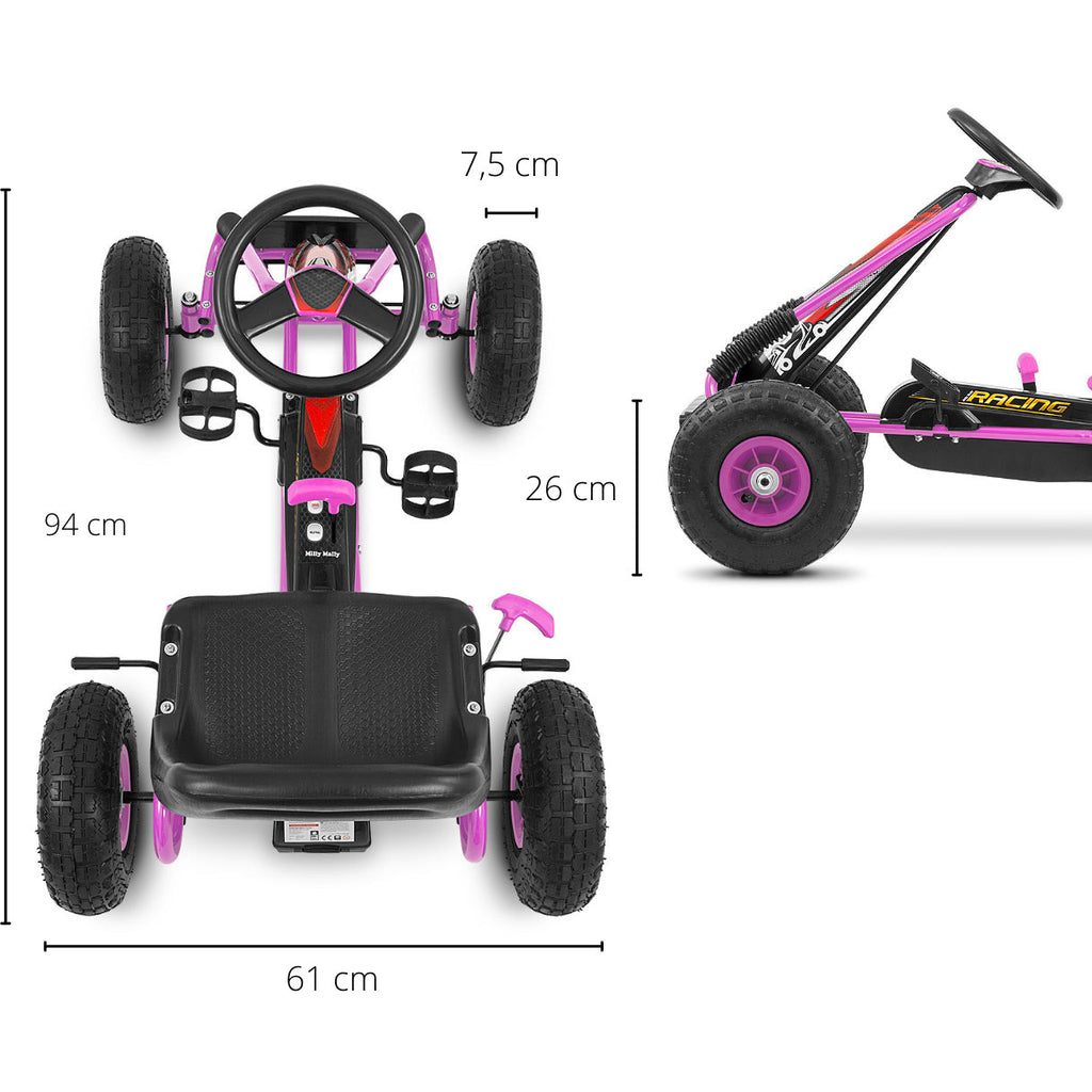 Milly Mally Kids Thor Pedal Go-Kart - 4 Colours