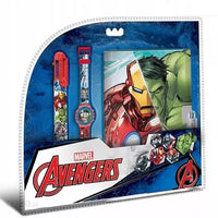 License Avengers Notebook + Digital Watch + Multi-Colour Pen