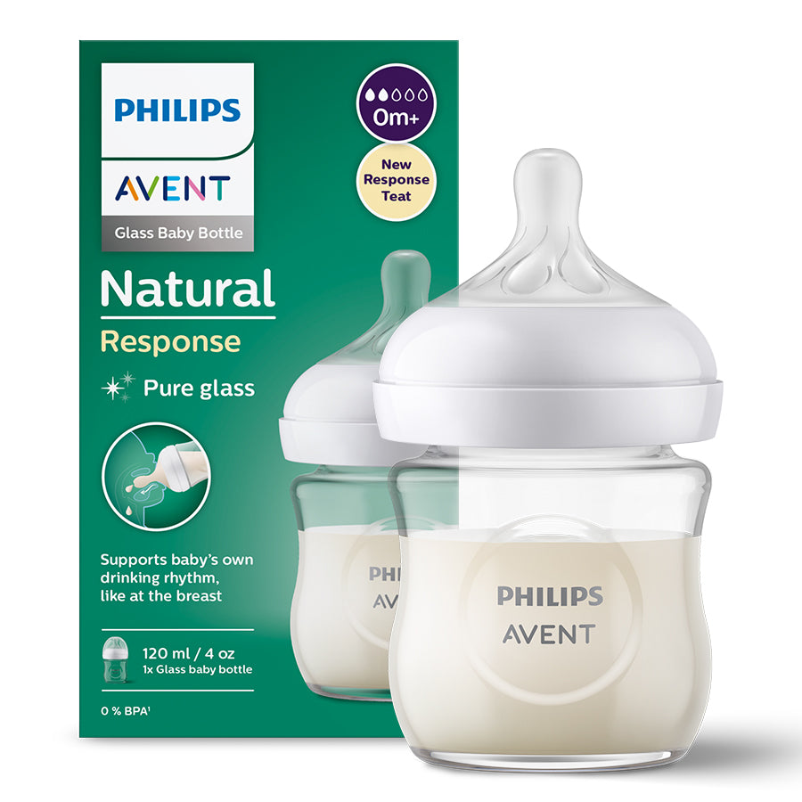 Philips Avent Glass Baby Bottle Natural Response - 2 Babylove.ie