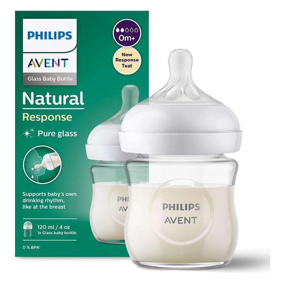 Philips Avent glazen babyfles Natural Response - 2 maten