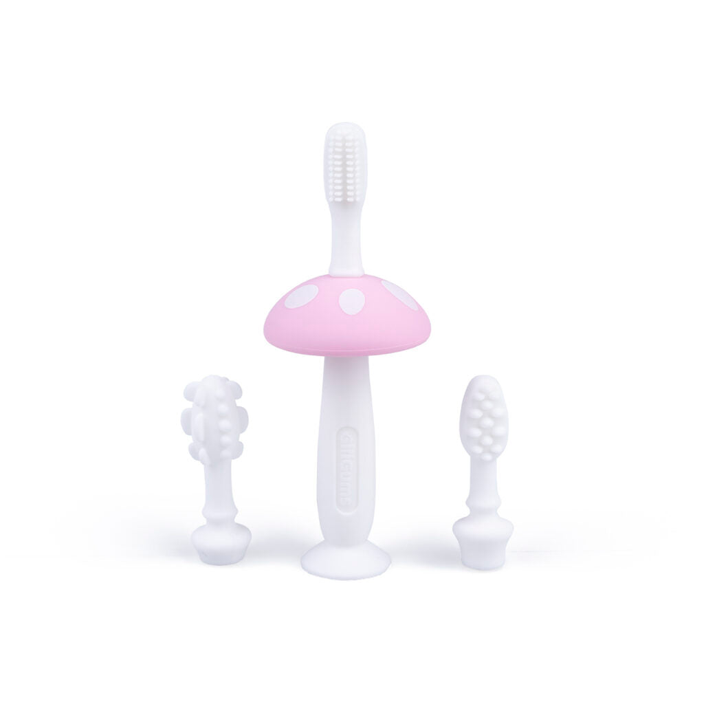 Lavender GiliGums 3in1 Mushroom Toothbrush - 3 Colours